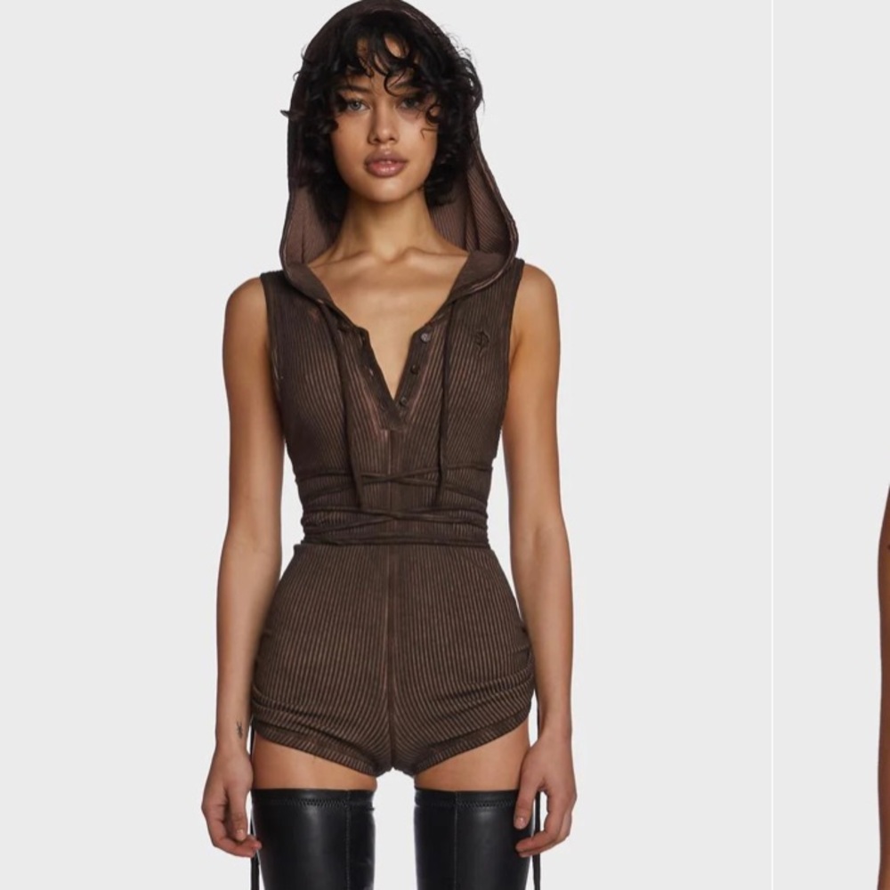 Darker wavs romper with hoodie